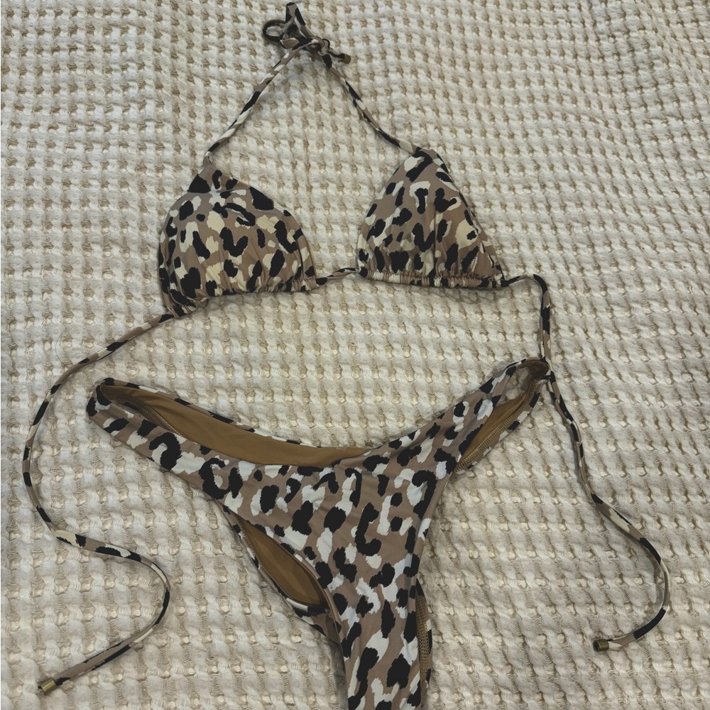 Vitamin A Swim Leopard Print Bikini M/L